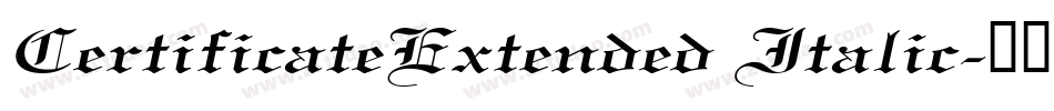 CertificateExtended Italic字体转换